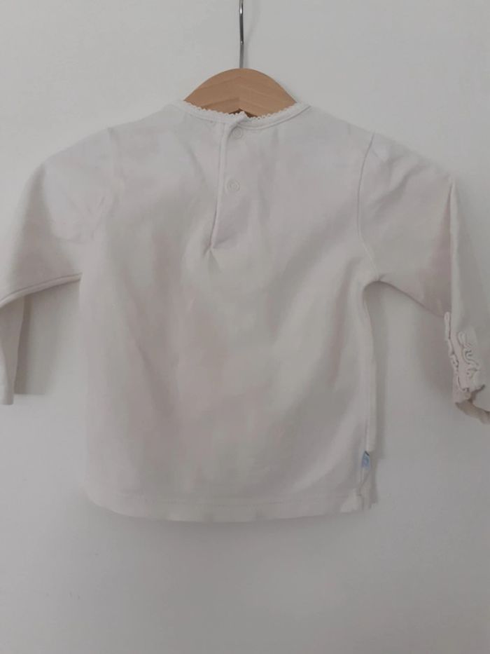 T-shirt fille blanc 12 mois Obaïbi - photo numéro 3