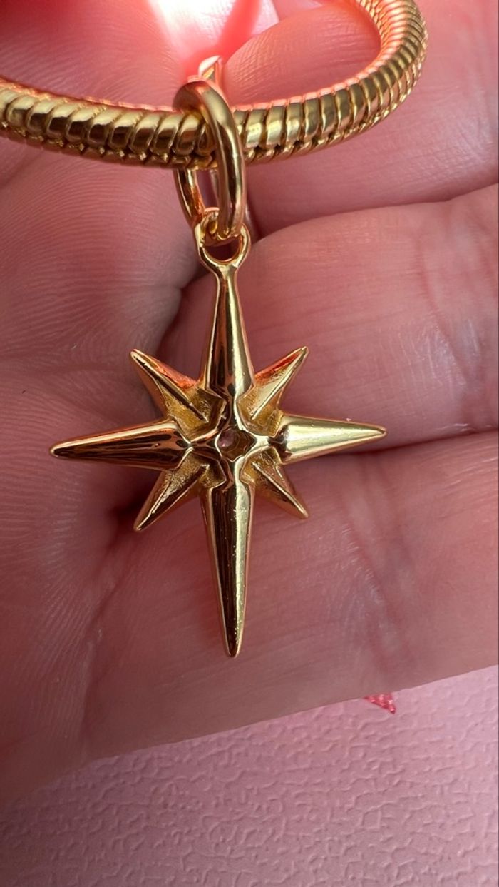 Charm jolie étoile polaire dorée rempli de strass - photo numéro 6