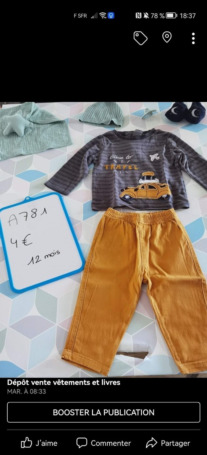 Ensemble garçon 12 mois