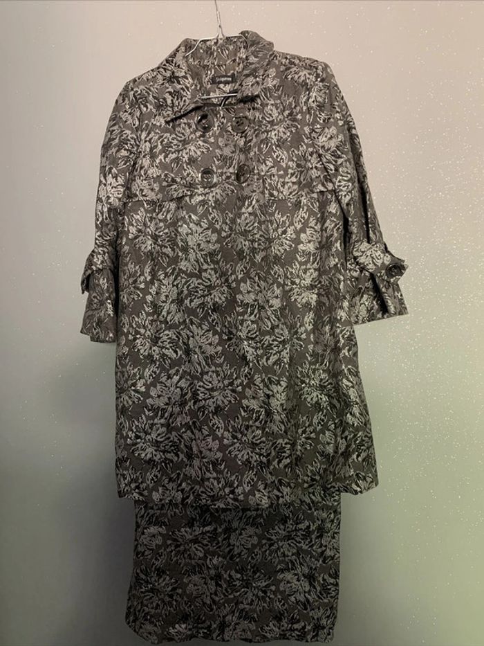 Ensemble Jupe + Veste Tailleur Gris Jupe T36 Veste T38 Sinequanone