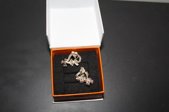 Boucles d'oreilles argent /oxydes de zirconium - photo numéro 2