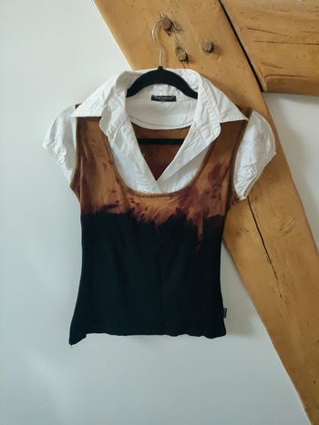 Haut y2k bi matière chemise intégrée