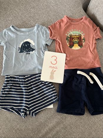 Lot ensemble short t-shirt 3 mois