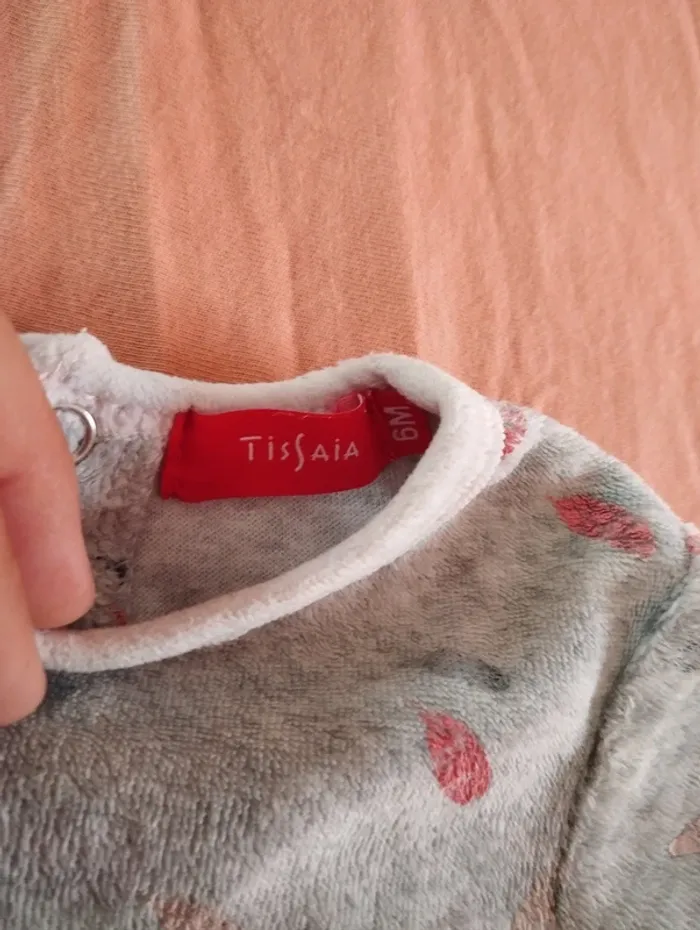 * Pyjama chaud gris motif plumes T6M Tissaia - photo numéro 3