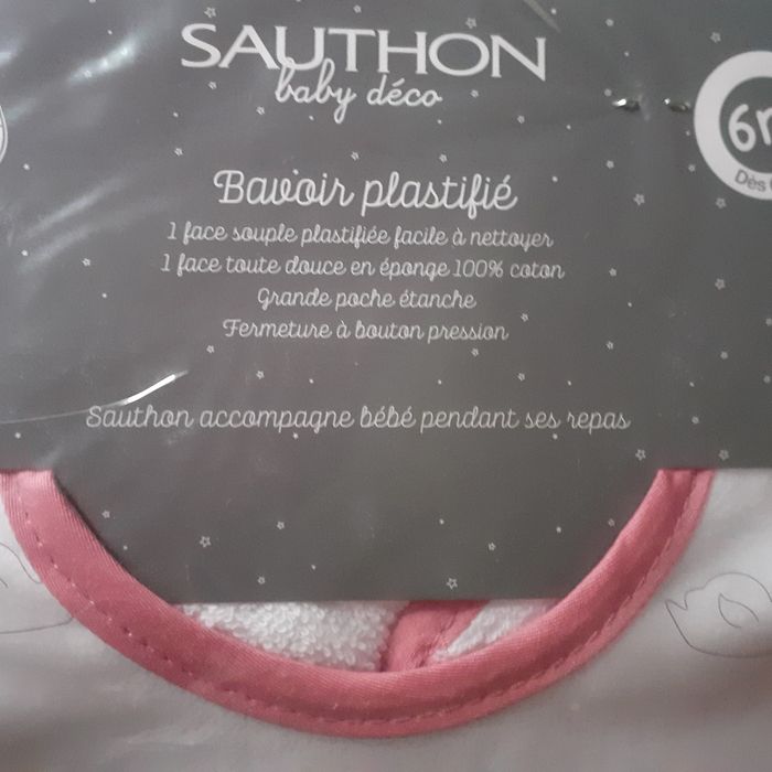 Sauthon:Grand Bavoir plastifié avec poche* Motif Cygne - photo numéro 8