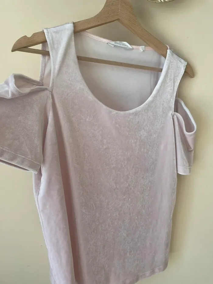 Top rose pale velours