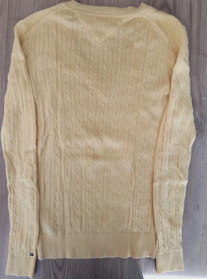 Pull col V torsadé tressé tommy Hilfiger taille xs - photo numéro 3