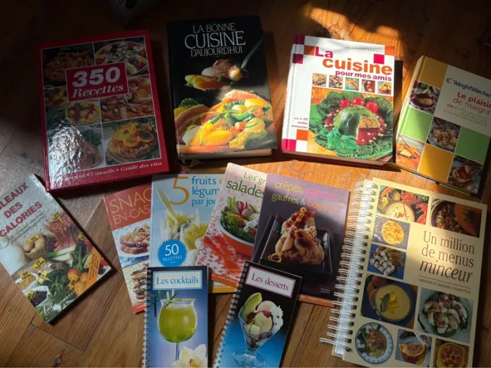 Lot de 12 livres de cuisine – desserts, cocktails, minceur & plus