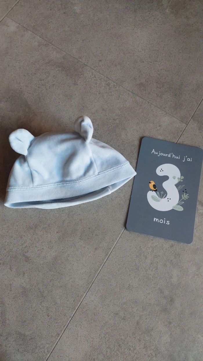 Bonnet bleu ciel petit bateau 3 mois