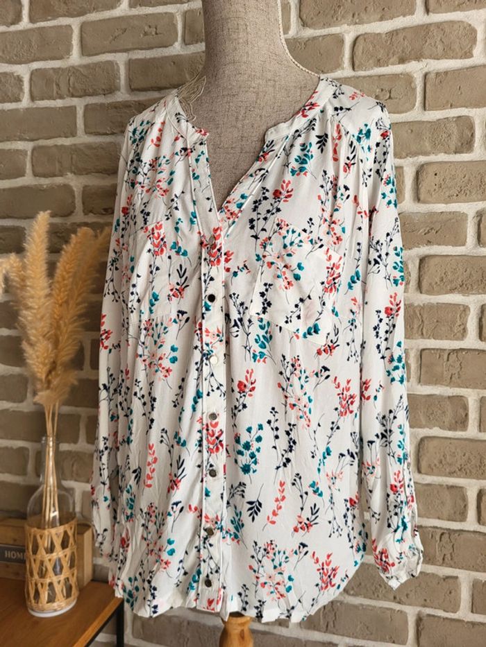 Blouse fluide boutonnée fleuri - photo numéro 5