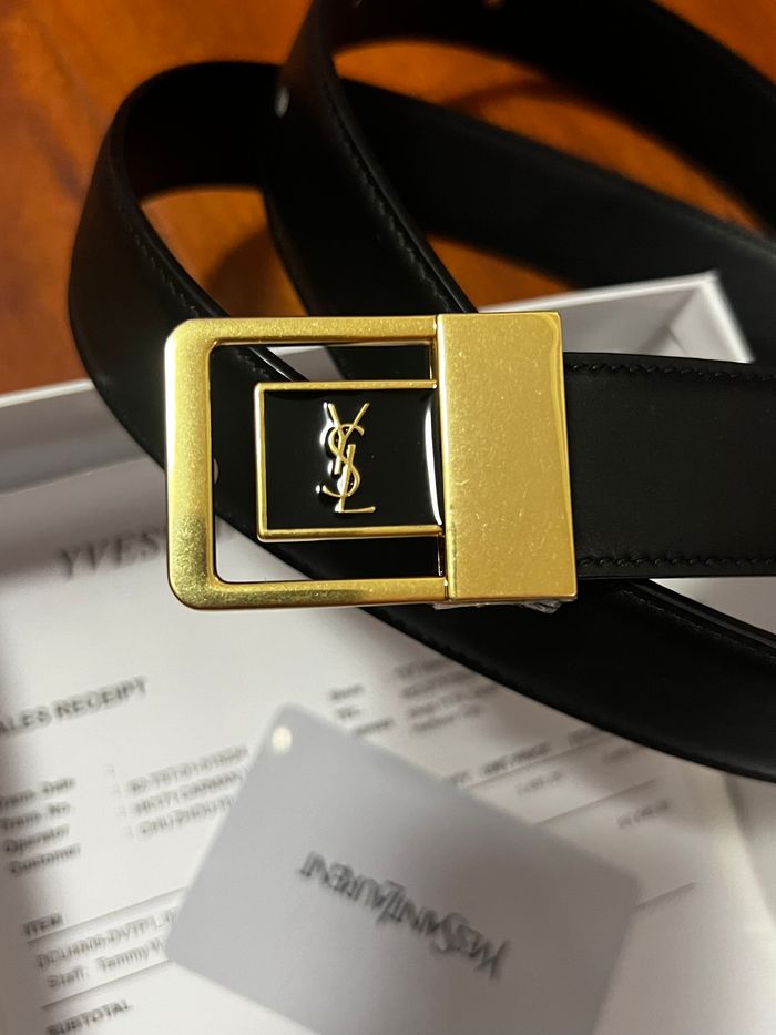 Ceinture Yves Saint Laurent à boucle dorée - photo numéro 3