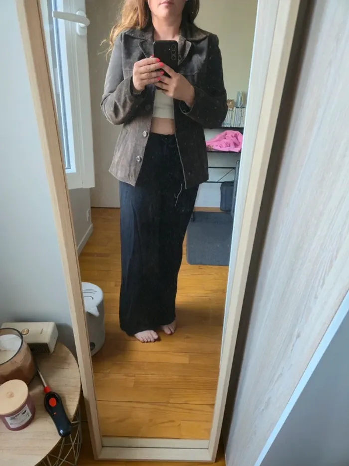 Veste marron cuir - photo numéro 4