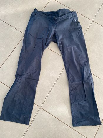 Pantalon bleu style chino grossesse 46