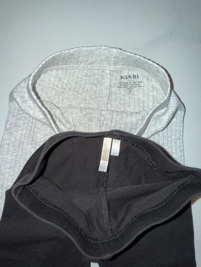 Lot de deux leggings 9 mois - photo numéro 2