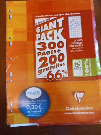 Lot 65 copies doubles 21x29,7 petits carreaux