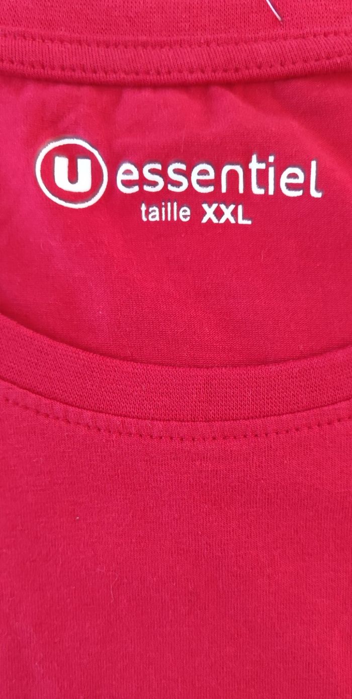T-shirt manches courtes pour homme marque U Essentiel taille XXL|2XL couleur rouge - photo numéro 5