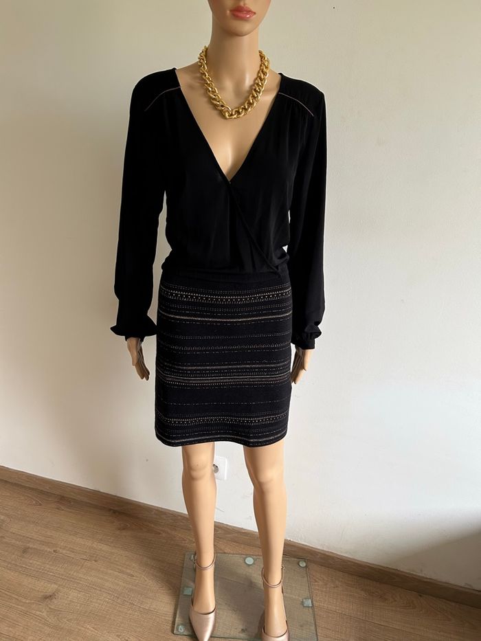 Robe noire et dorée à manches longues Morgan taille 42 jamais portée - photo numéro 3