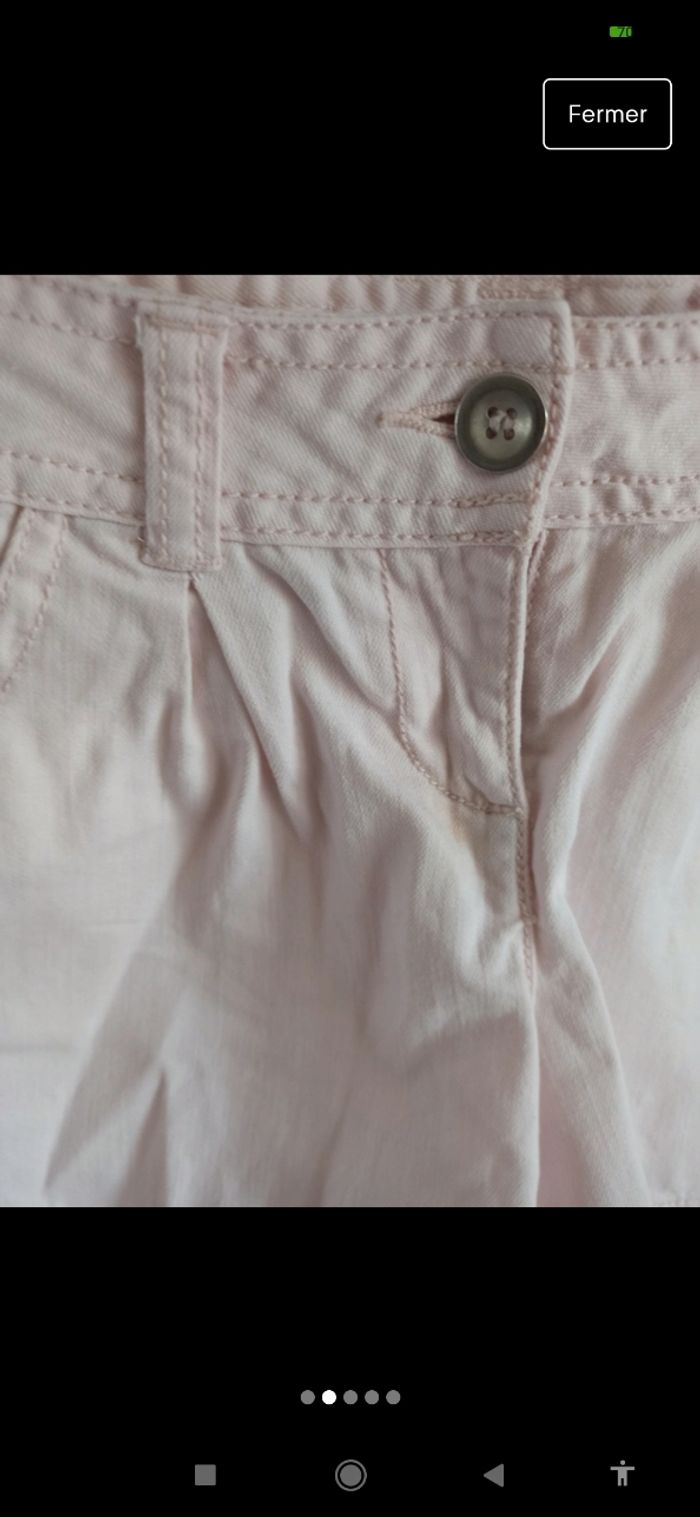 Short rose pâle blanc Okaïdi 8 ans - photo numéro 2