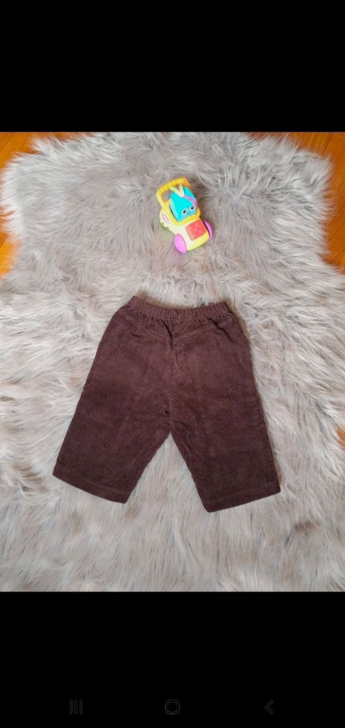 Pantalon velours marron lapin bleu 3 mois - photo numéro 2