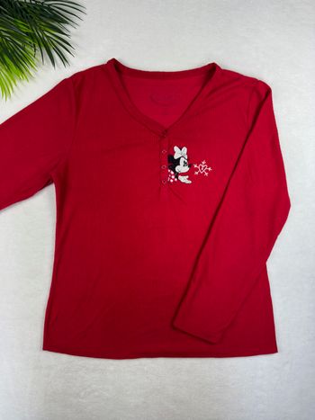 Haut de pyjama Disney Minnie Femme Taille L Rouge Boutons Côtelé Homewear