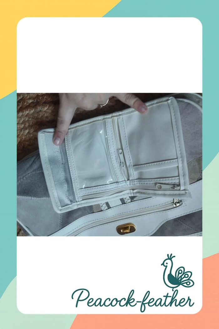 Sac à main cuir patchwork avec porte monnaie - photo numéro 4