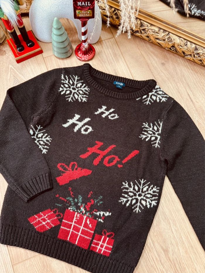 Taille 6 ans pull Noël garçon Kiabi noir * ho ho * 🎄 - photo numéro 2