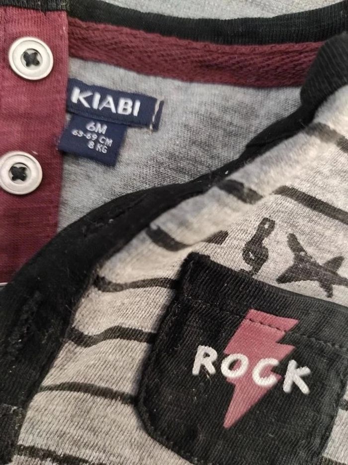 Tee-shirt manches longues rock Kiabi 6 mois - photo numéro 2
