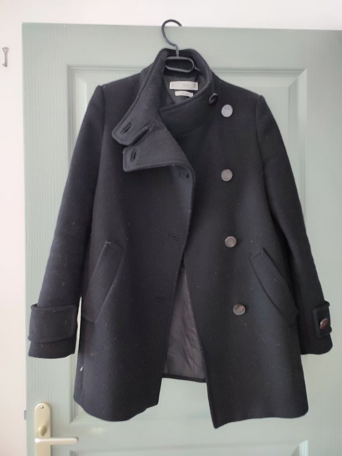 Manteau caban mi long élégant Casual Wool blend - photo numéro 2