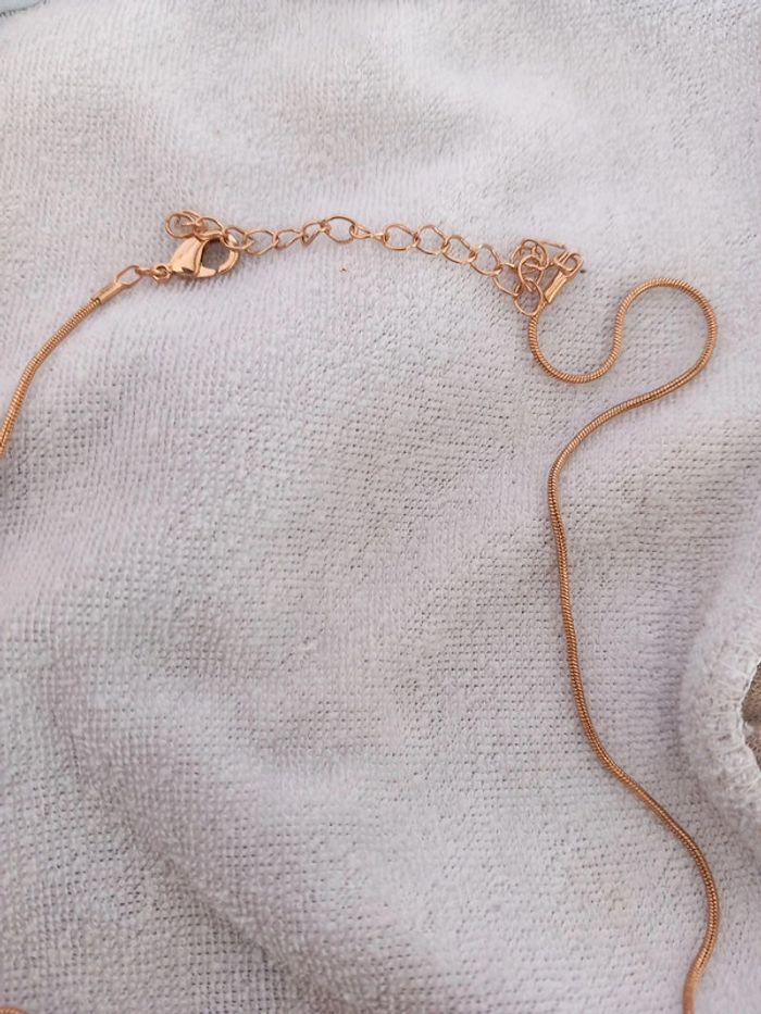 👧tour du cou collier métal lettre N - photo numéro 3