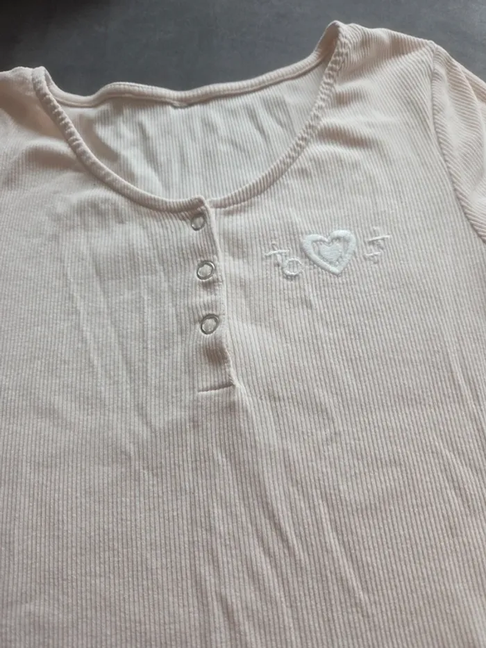 T-shirt manches courtes rose pâle - photo numéro 2