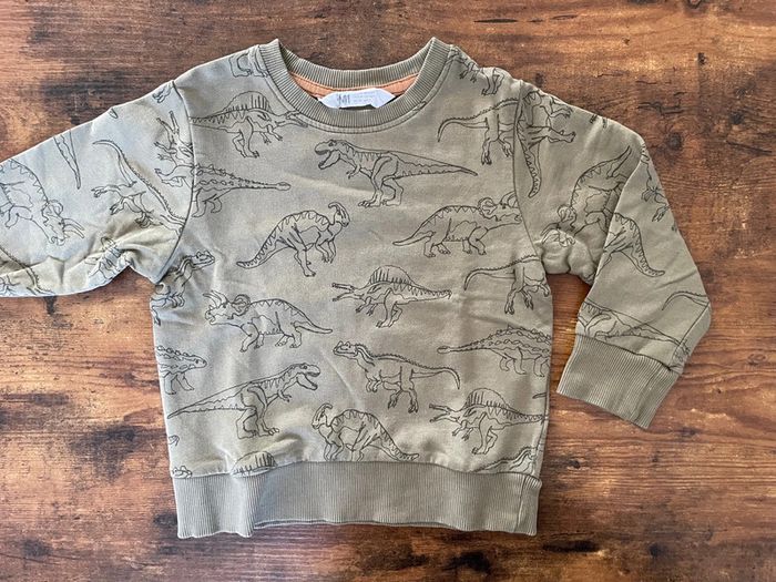 Sweat vert kaki et dinosaures