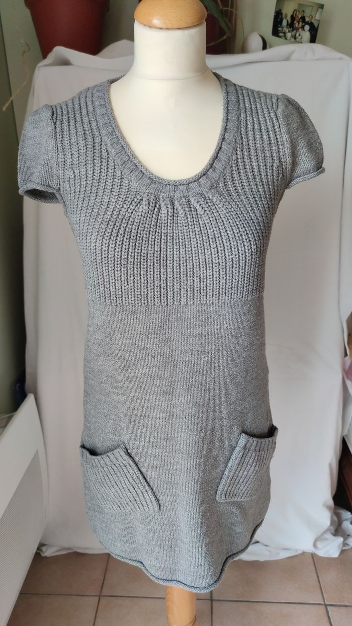 Robe pull en maille grise 38/40 - photo numéro 2