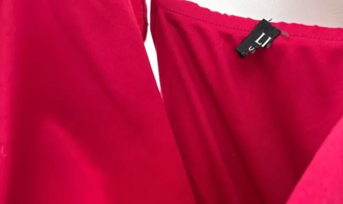 👗 🌻Little Mistress - Taille L- Robe - bordeaux portefeuille à volants - neuf sans étiquette - photo numéro 11