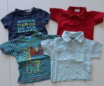 Lot de 4 hauts été Bébé Garçon - 6 mois - Polos et Tee-shirts