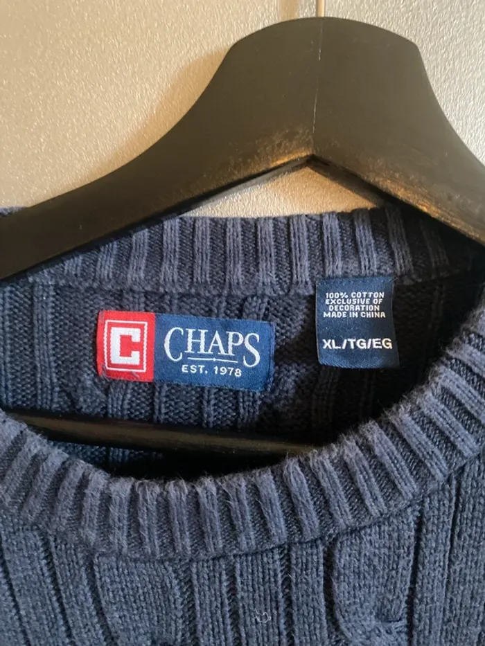 Pull Chaps maille XL bleu marine - photo numéro 3