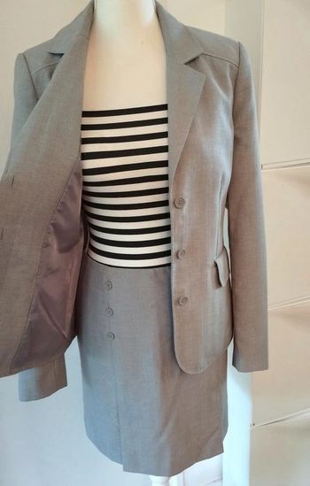 Tailleur jupe gris Etam 40