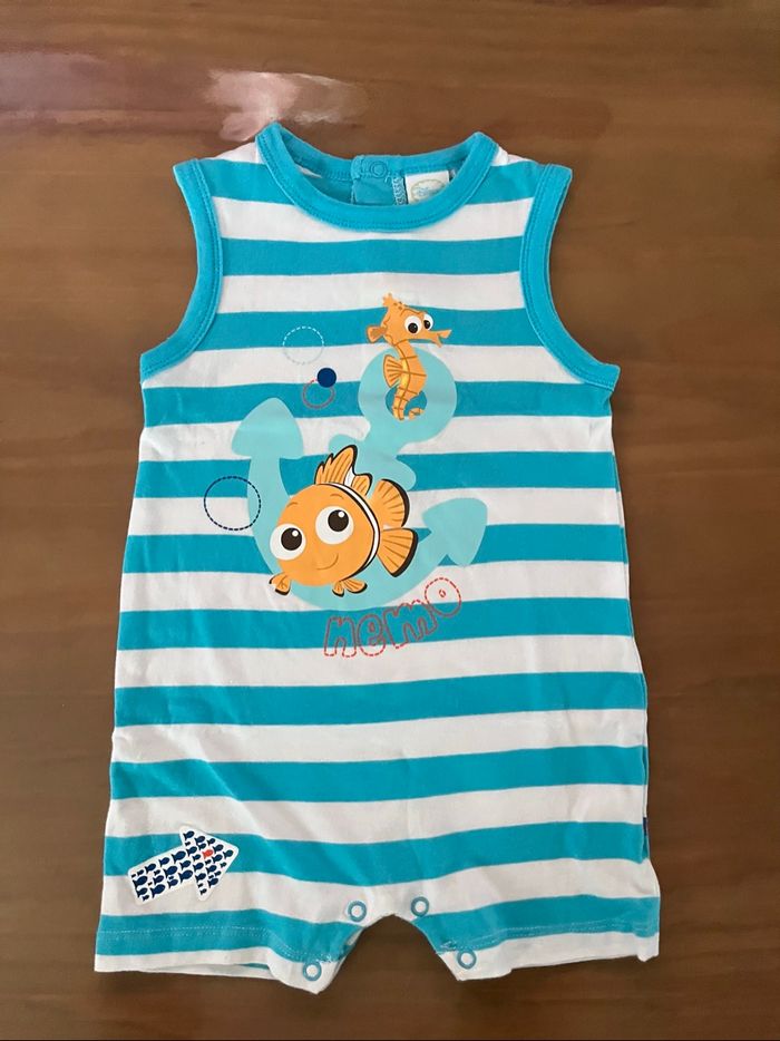 Combishort blanc/turquoise Nemo Disney 18 mois - photo numéro 2