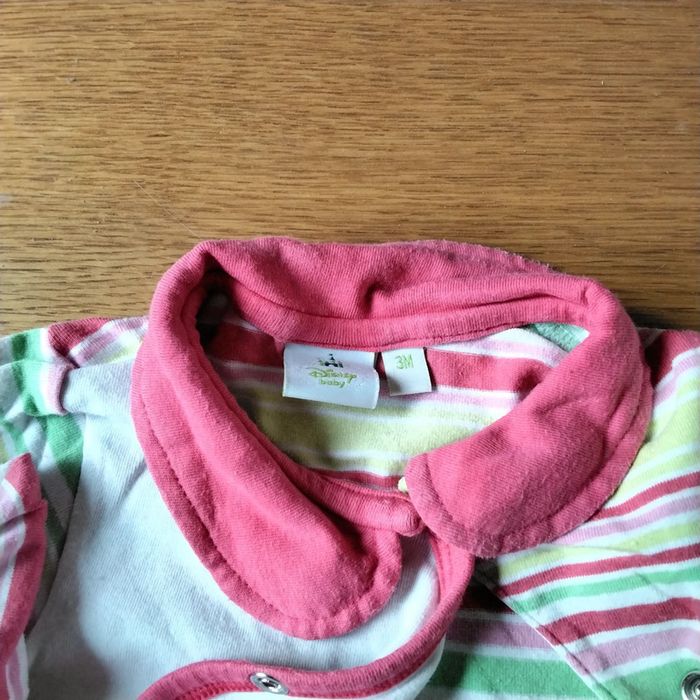 Pyjama une pièce, blanc avec des rayures, motif de chat, Disney Baby , 3M - photo numéro 3