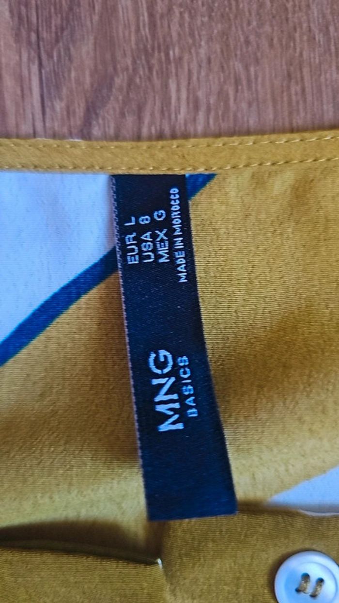 Blouse Mango fluide coloré vert bleu L - photo numéro 3