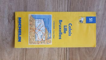Vintage carte routière Michelin France Belgique Calais Lille Bruxelles numéro 51