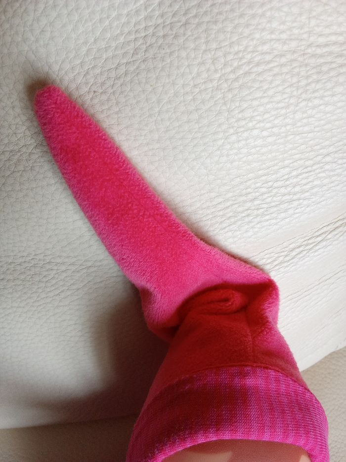 Doudou Corolle miss coeur grenadine 2013 poupée chiffon tissu velours ras coeur brodé violet parme babicorolle rose fushia bras rayés visage  dur - photo numéro 3