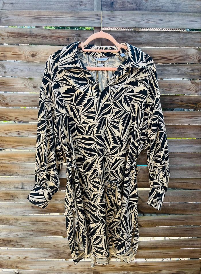 Robe à motifs noir & beige - Taille 48