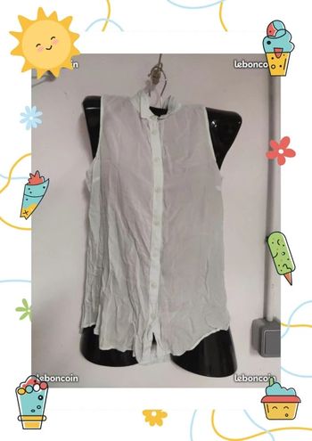 chemise sans manche  vert d'eau pastel 158 164 cm C&A 14 ans