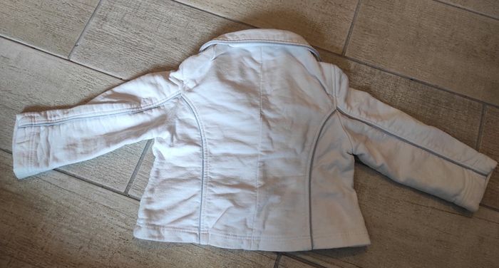 Veste en molleton blanc cousue main - photo numéro 2