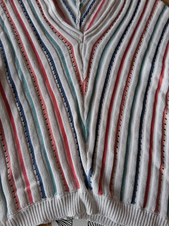 Pull femme à rayures multicolores taille 42-44 - photo numéro 5