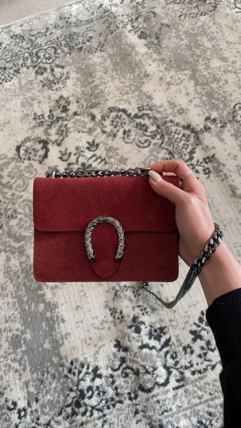 Sac chaîne bordeaux borsa bolsa bag Zak rosso main piel handbag Handtasche Bolso de mano Handtas