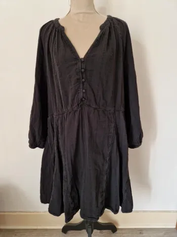 Robe manche longue coton noir kiabi taille 54