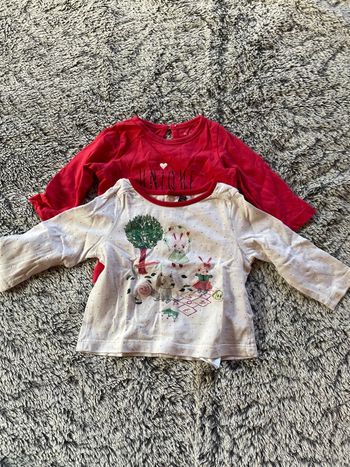 Lot 2 t shirts manches longues 3m