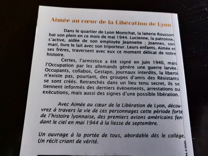 Livre Aimée au coeur de la Libération de Lyon - photo numéro 4