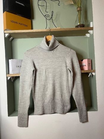 Pull col roulé gris hiver
